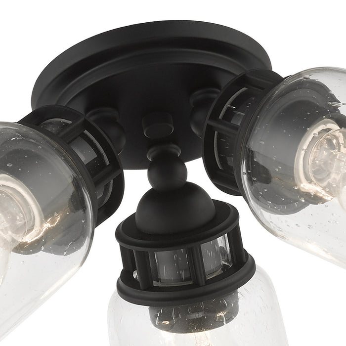 Three Light Flush Mount from the Lawrenceville collection in Black finish