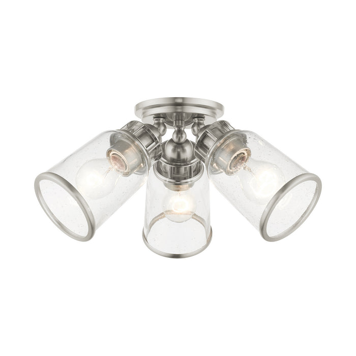 Three Light Flush Mount from the Lawrenceville collection in Brushed Nickel finish