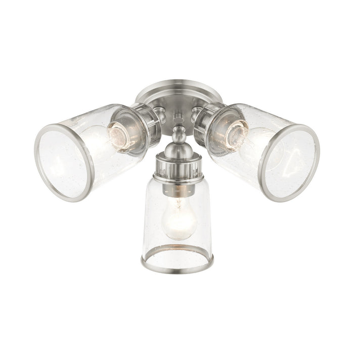 Three Light Flush Mount from the Lawrenceville collection in Brushed Nickel finish