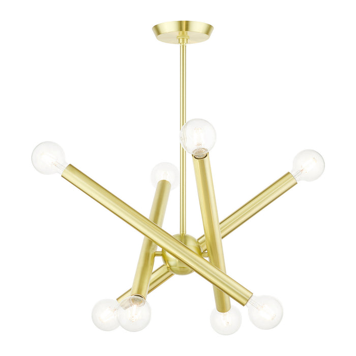 Eight Light Chandelier from the Stafford collection in Satin Brass finish