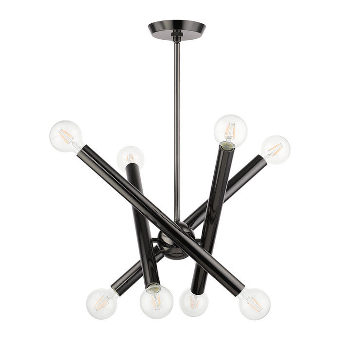 Eight Light Chandelier from the Stafford collection in Black Chrome finish