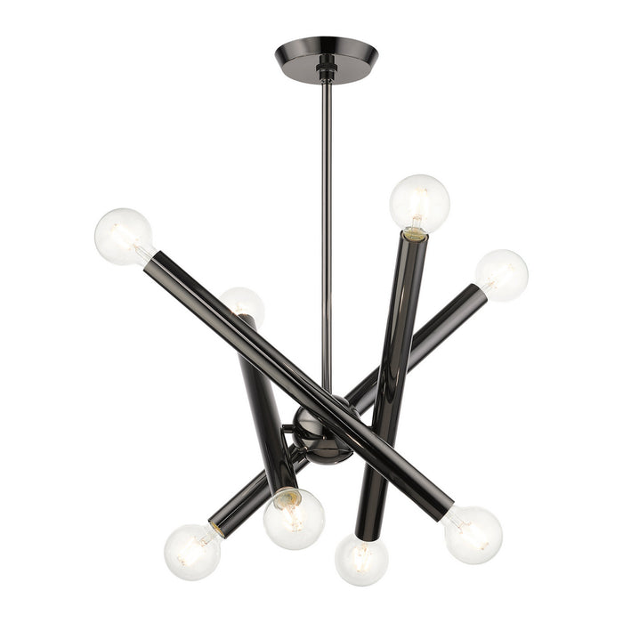 Eight Light Chandelier from the Stafford collection in Black Chrome finish