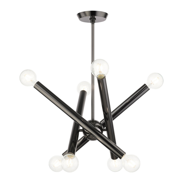 Eight Light Chandelier from the Stafford collection in Black Chrome finish