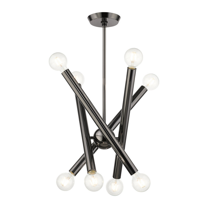 Eight Light Chandelier from the Stafford collection in Black Chrome finish