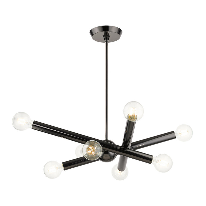 Eight Light Chandelier from the Stafford collection in Black Chrome finish