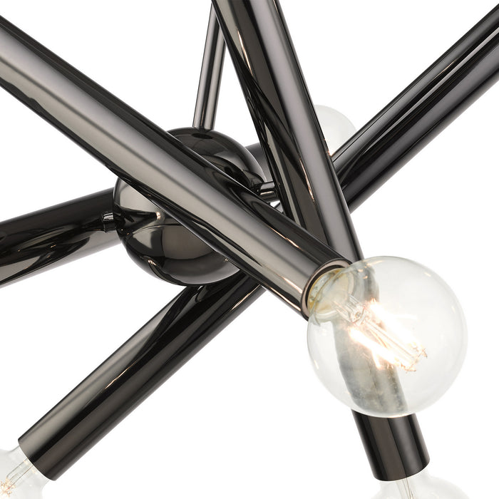 Eight Light Chandelier from the Stafford collection in Black Chrome finish