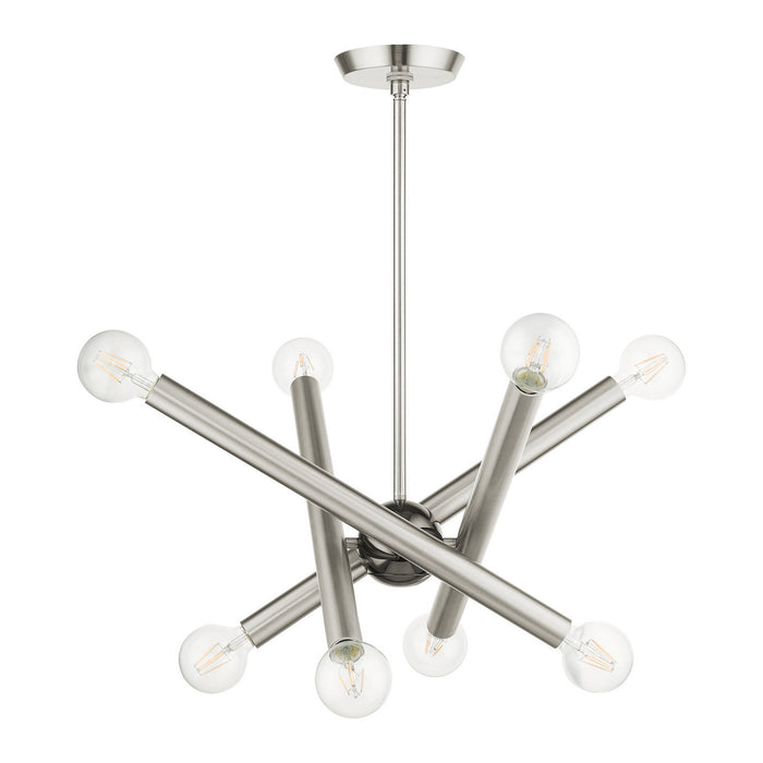 Eight Light Chandelier from the Stafford collection in Brushed Nickel finish