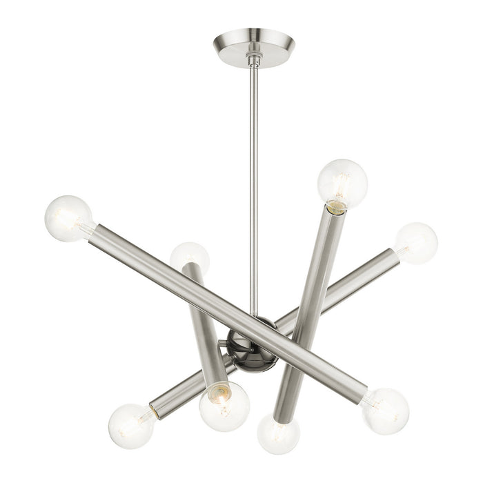 Eight Light Chandelier from the Stafford collection in Brushed Nickel finish