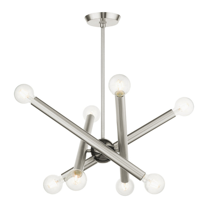 Eight Light Chandelier from the Stafford collection in Brushed Nickel finish