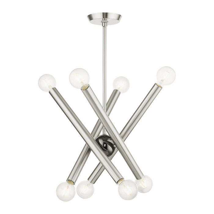 Eight Light Chandelier from the Stafford collection in Brushed Nickel finish