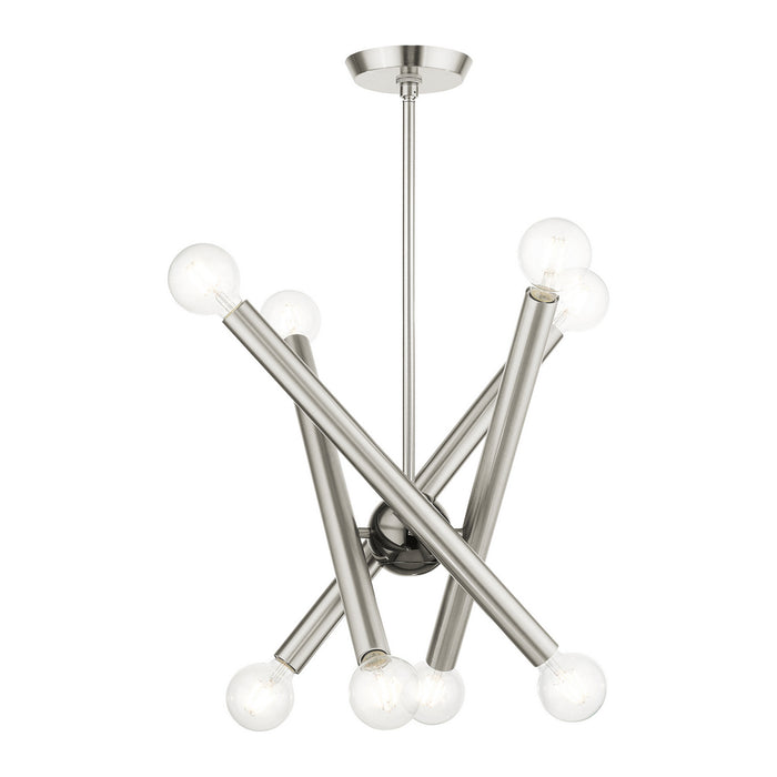 Eight Light Chandelier from the Stafford collection in Brushed Nickel finish