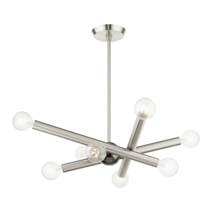 Eight Light Chandelier from the Stafford collection in Brushed Nickel finish