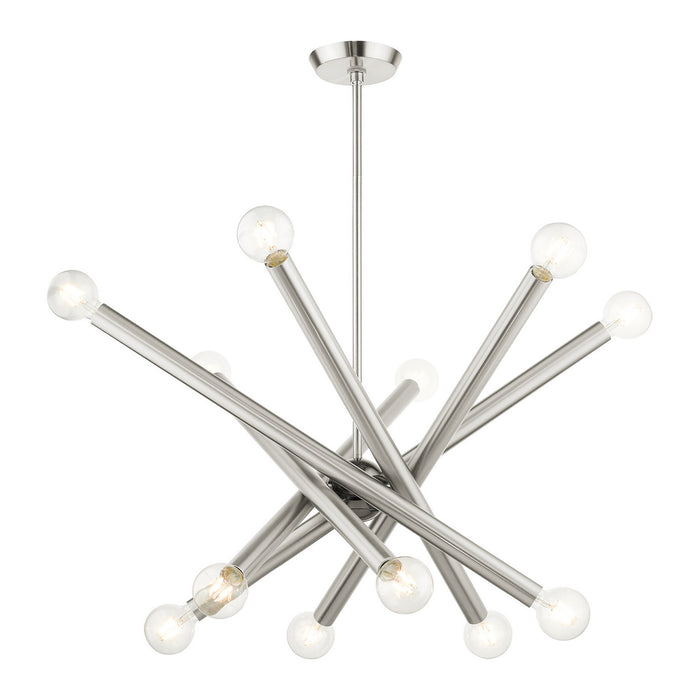 12 Light Chandelier from the Stafford collection in Brushed Nickel finish