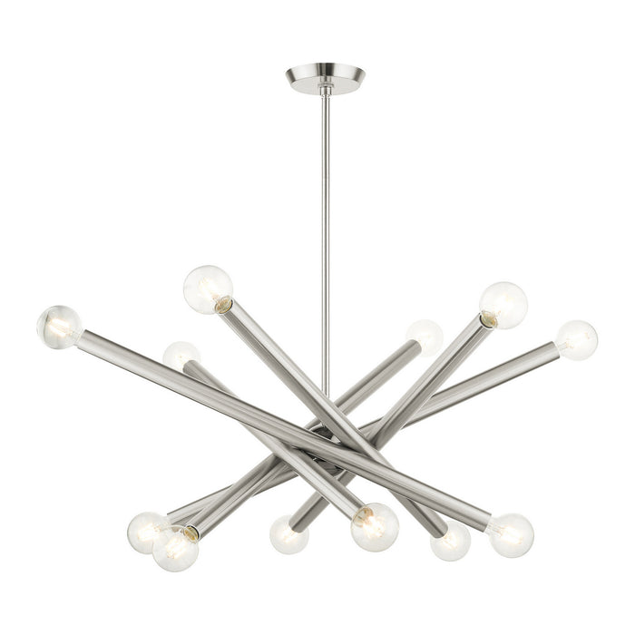 12 Light Chandelier from the Stafford collection in Brushed Nickel finish