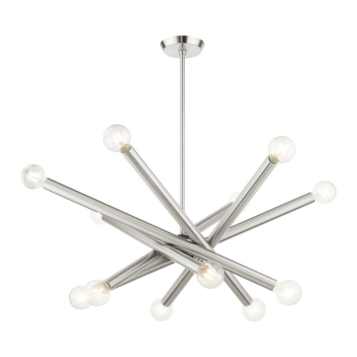 12 Light Chandelier from the Stafford collection in Brushed Nickel finish
