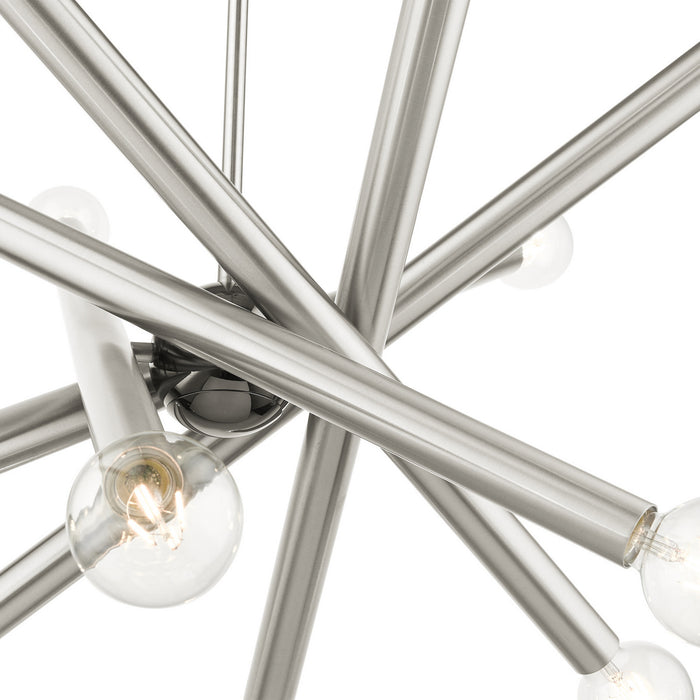 12 Light Chandelier from the Stafford collection in Brushed Nickel finish