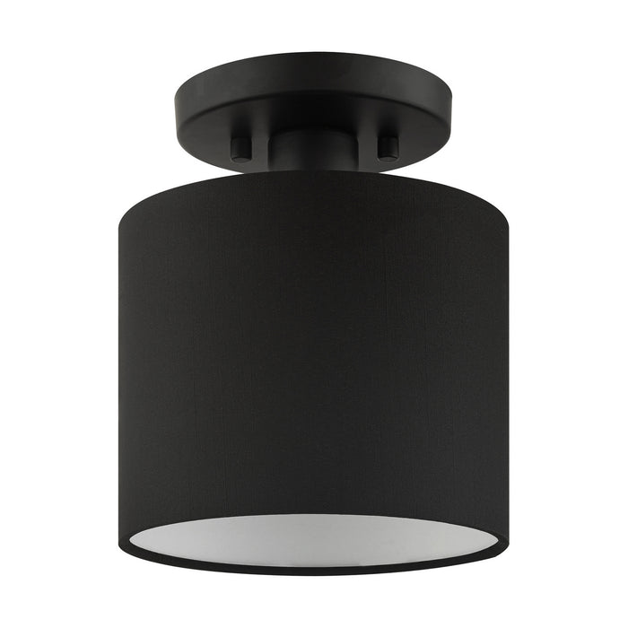 One Light Semi Flush Mount from the Bainbridge collection in Black finish