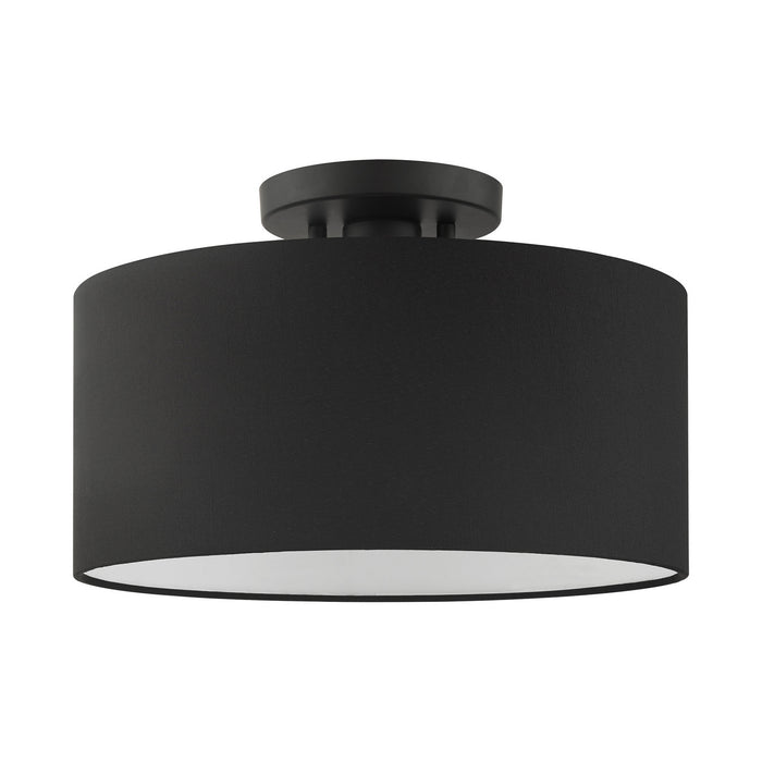 One Light Semi Flush Mount from the Bainbridge collection in Black finish