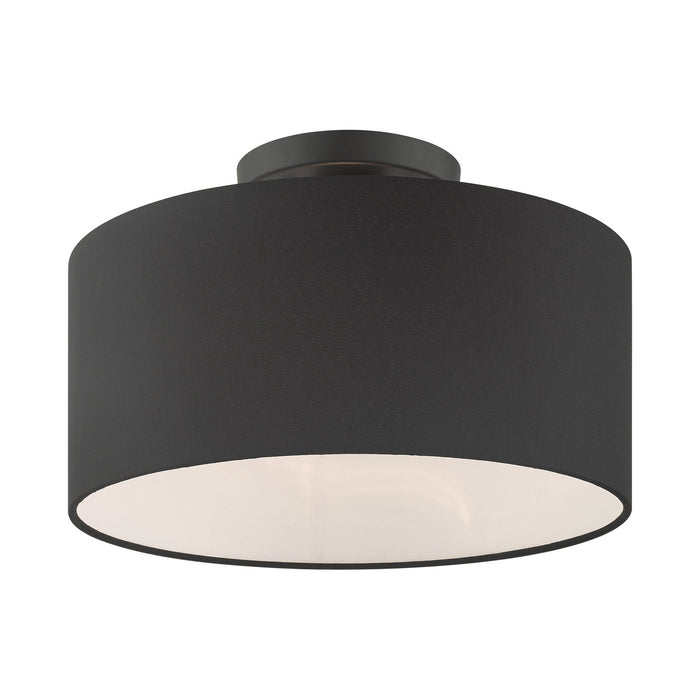 One Light Semi Flush Mount from the Bainbridge collection in Black finish
