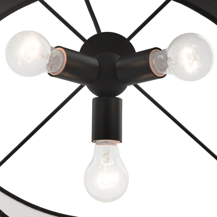 Three Light Pendant from the Bainbridge collection in Black finish
