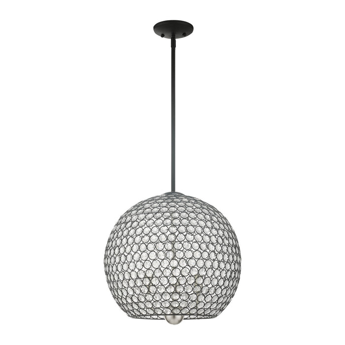 Three Light Pendant from the Cassandra collection in Black finish