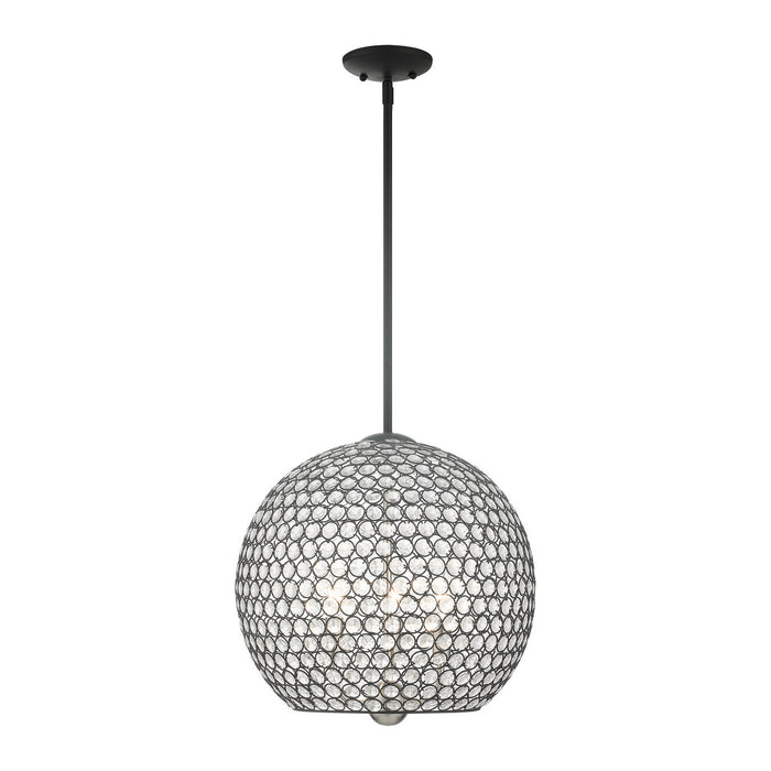 Three Light Pendant from the Cassandra collection in Black finish