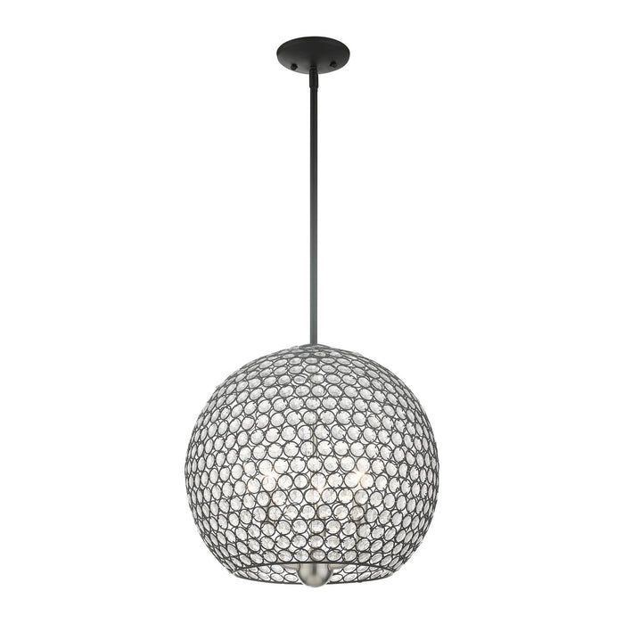 Three Light Pendant from the Cassandra collection in Black finish