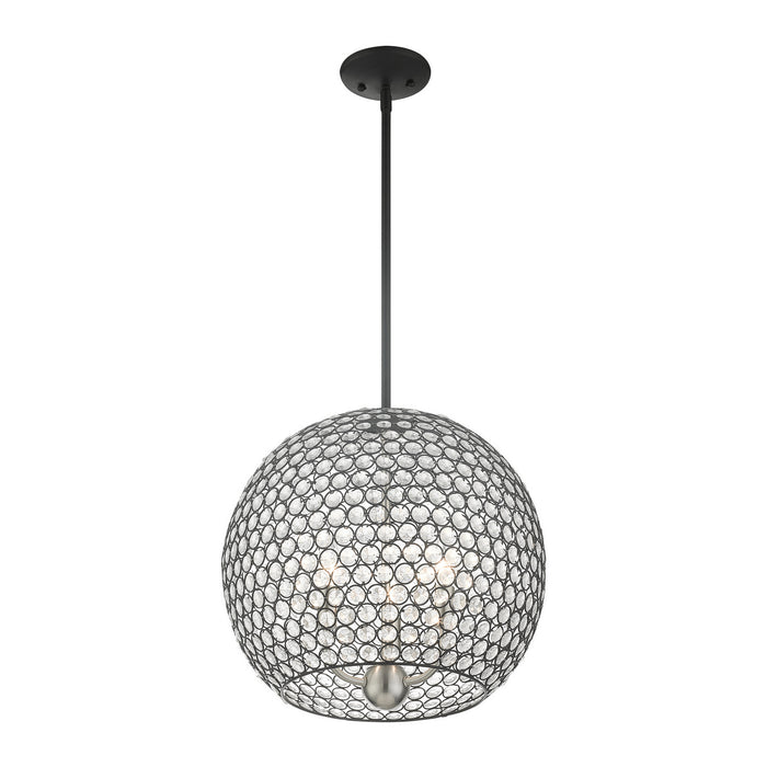 Three Light Pendant from the Cassandra collection in Black finish