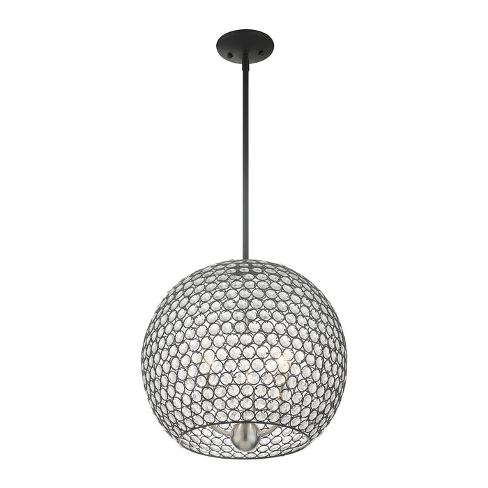 Three Light Pendant from the Cassandra collection in Black finish