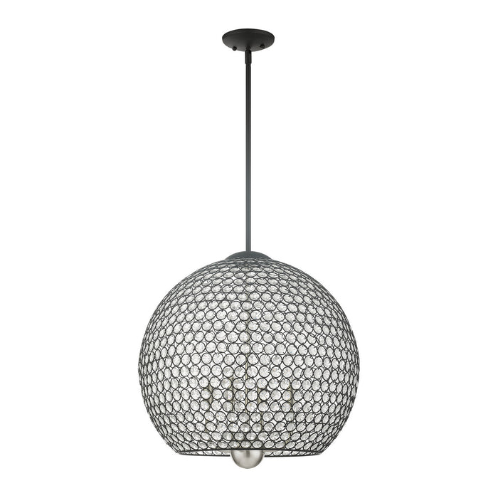 Four Light Pendant from the Cassandra collection in Black finish