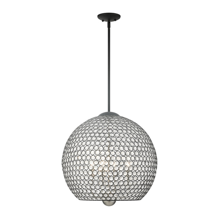 Four Light Pendant from the Cassandra collection in Black finish
