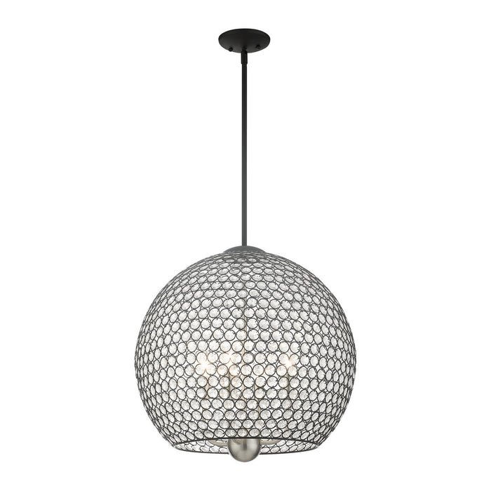 Four Light Pendant from the Cassandra collection in Black finish