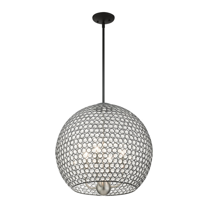 Four Light Pendant from the Cassandra collection in Black finish