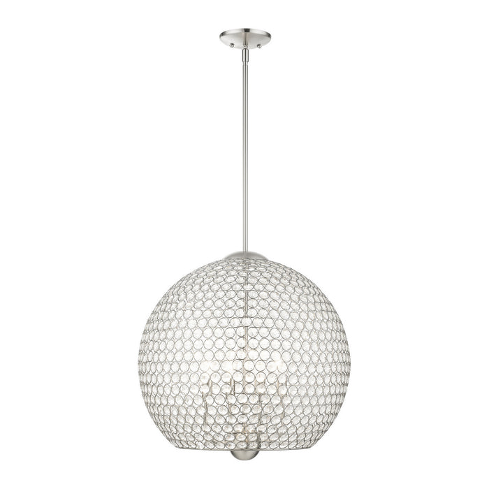 Four Light Pendant from the Cassandra collection in Brushed Nickel finish