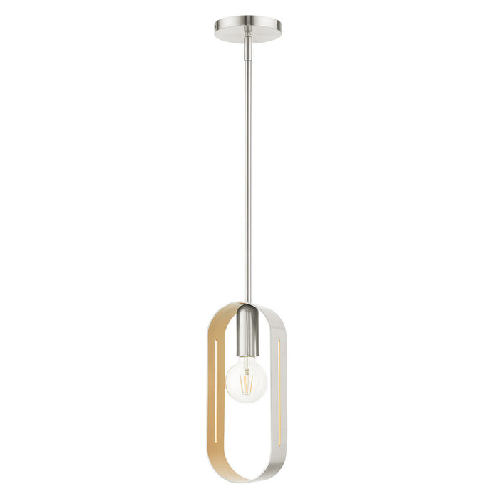One Light Pendant from the Ravena collection in Brushed Nickel finish