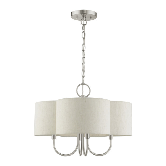 Four Light Chandelier from the Solstice collection in Brushed Nickel finish