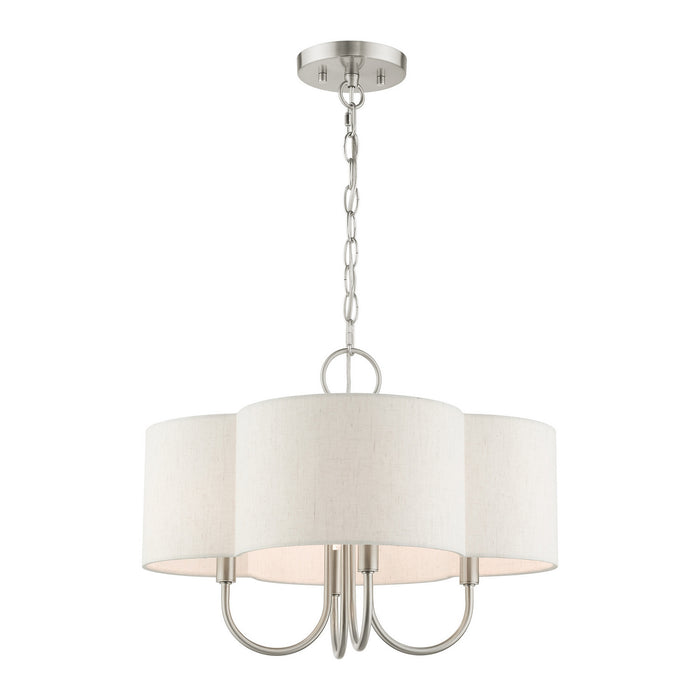 Four Light Chandelier from the Solstice collection in Brushed Nickel finish