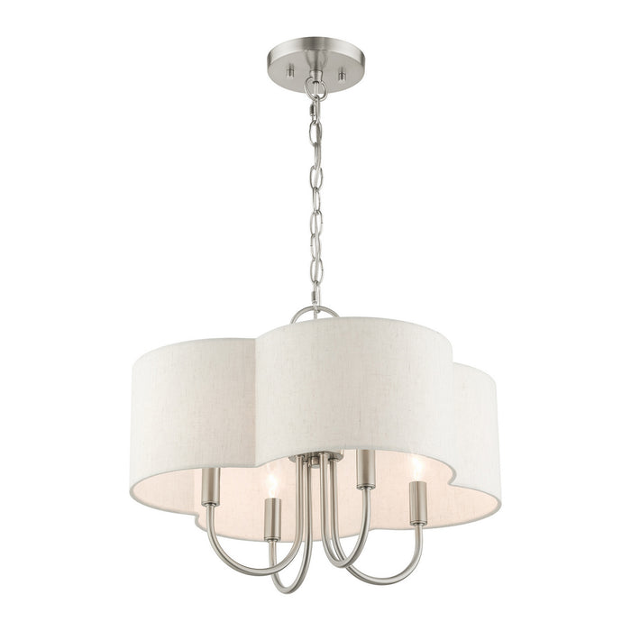 Four Light Chandelier from the Solstice collection in Brushed Nickel finish
