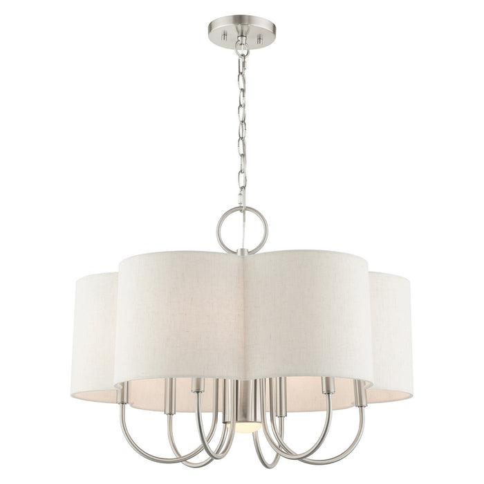 Seven Light Chandelier from the Solstice collection in Brushed Nickel finish
