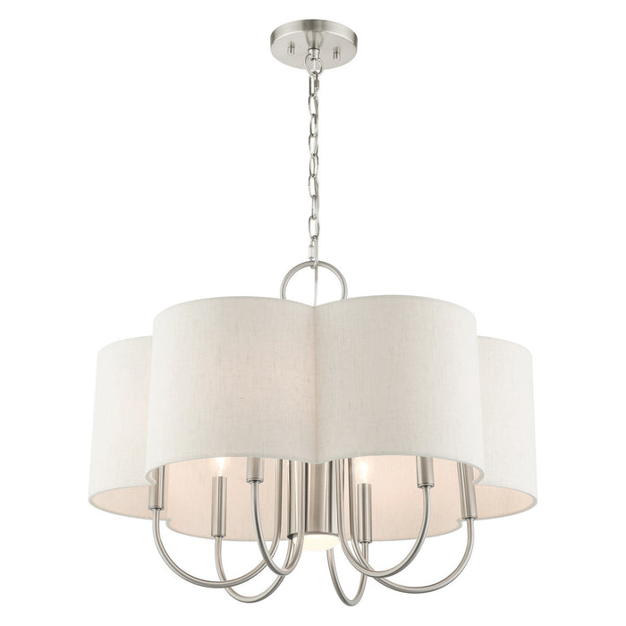 Seven Light Chandelier from the Solstice collection in Brushed Nickel finish