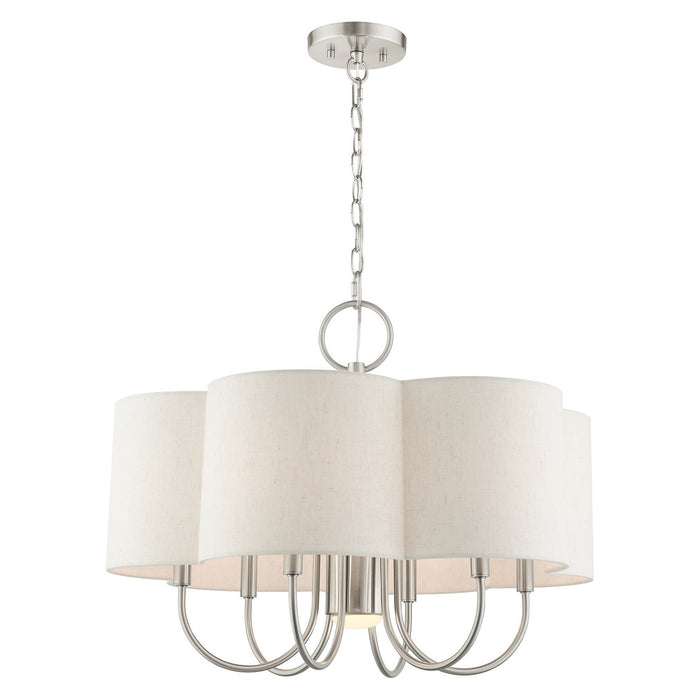 Seven Light Chandelier from the Solstice collection in Brushed Nickel finish