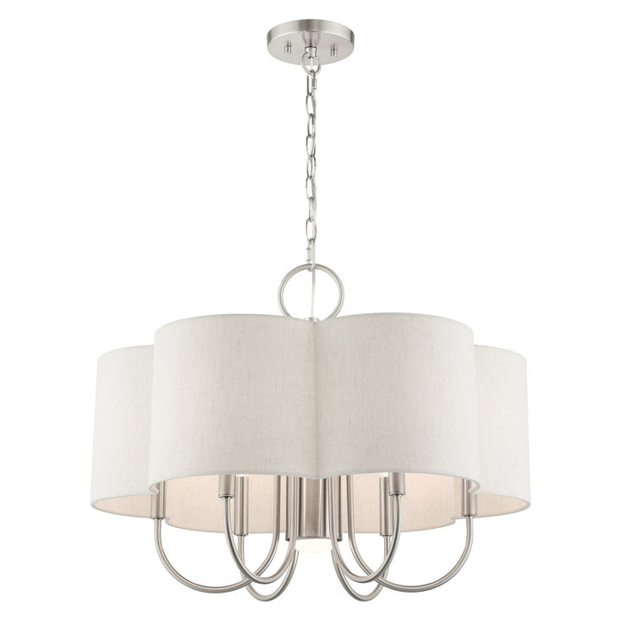 Seven Light Chandelier from the Solstice collection in Brushed Nickel finish