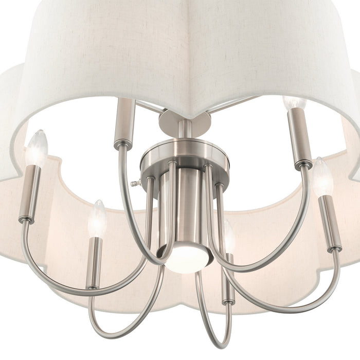 Seven Light Chandelier from the Solstice collection in Brushed Nickel finish