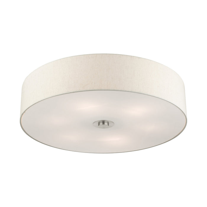 Six Light Semi Flush Mount from the Meridian collection in Brushed Nickel finish