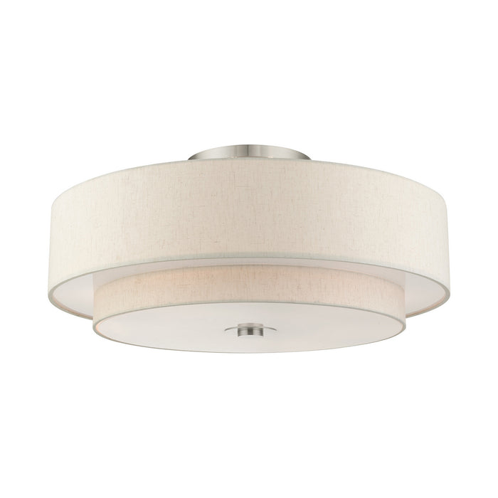 Six Light Semi Flush Mount from the Meridian collection in Brushed Nickel finish