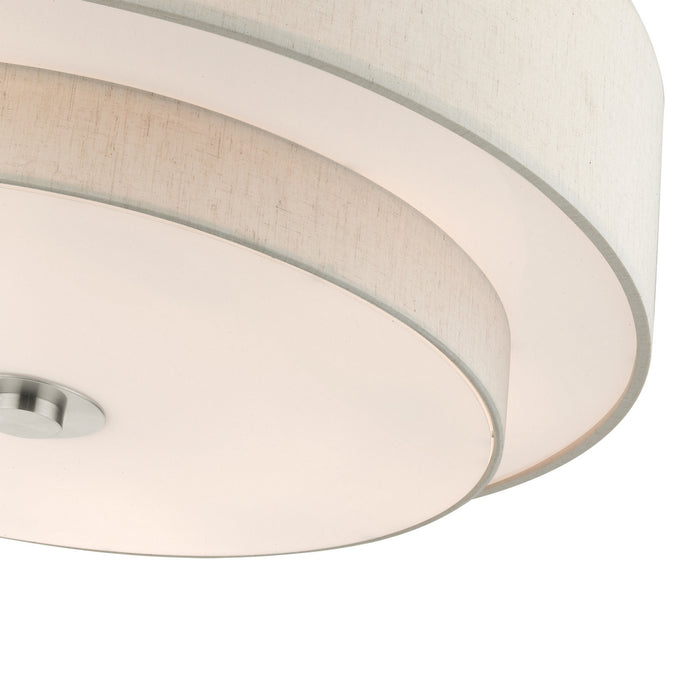 Six Light Semi Flush Mount from the Meridian collection in Brushed Nickel finish