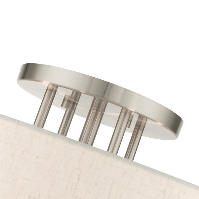 Six Light Semi Flush Mount from the Meridian collection in Brushed Nickel finish