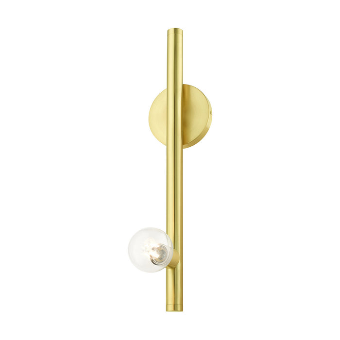 One Light Wall Sconce from the Bannister collection in Satin Brass finish