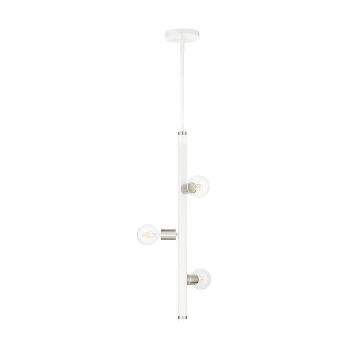 Three Light Pendant from the Bannister collection in White finish