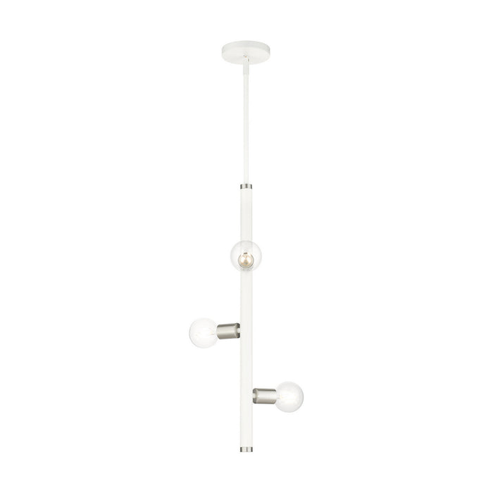 Three Light Pendant from the Bannister collection in White finish